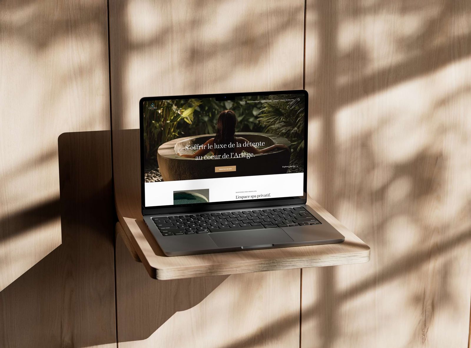 Ozenia Spa website displayed across digital devices