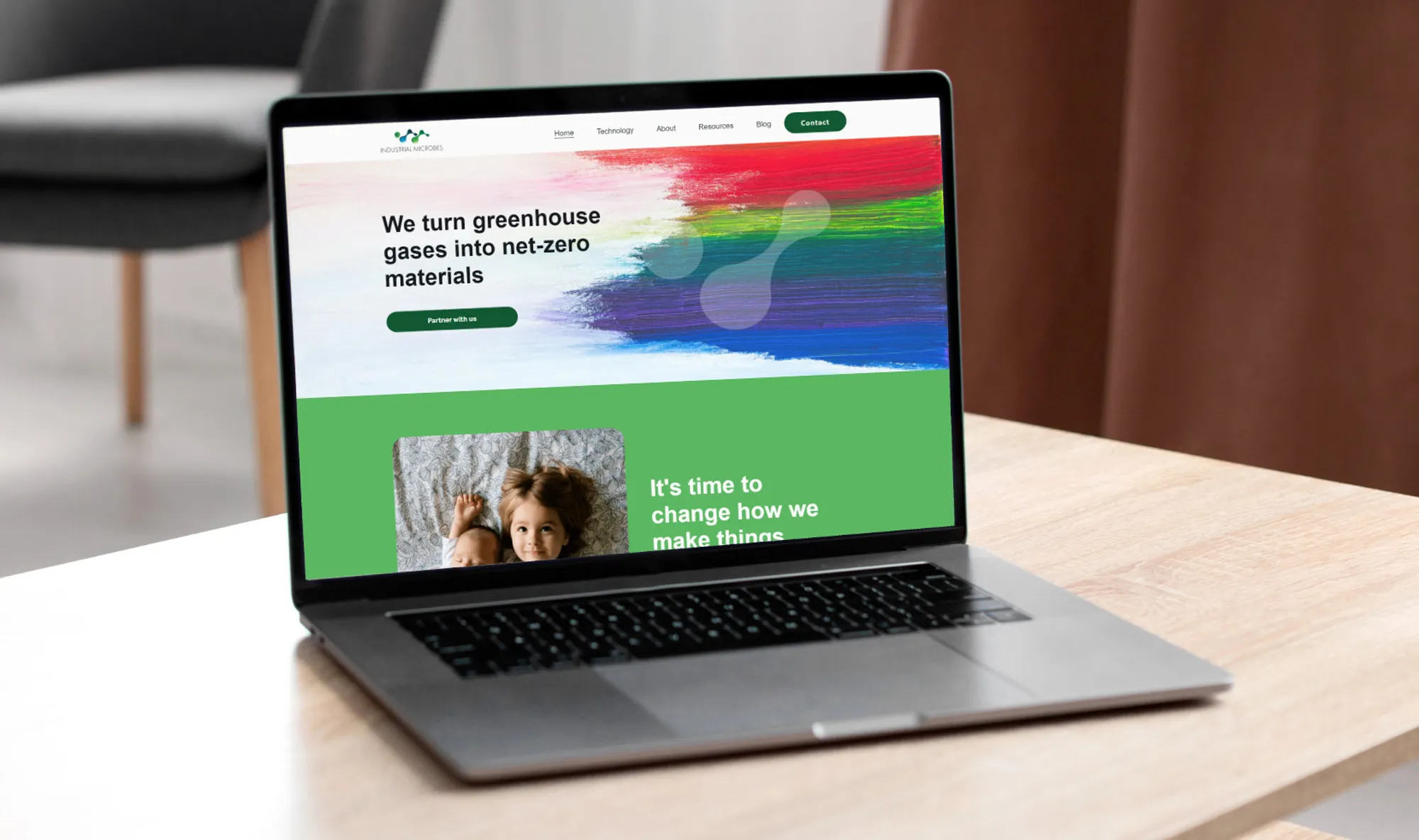 iMicrobes homepage displayed on a laptop