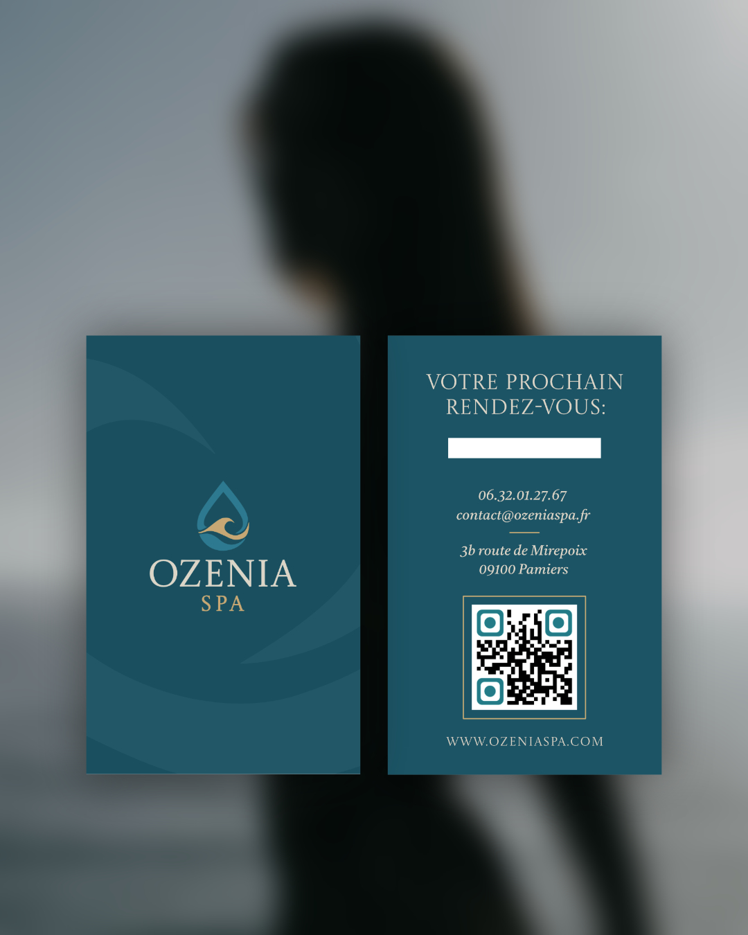 Ozenia Spa business card design